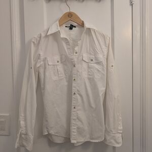 Ralph Lauren White Casual Button Down Shirt
